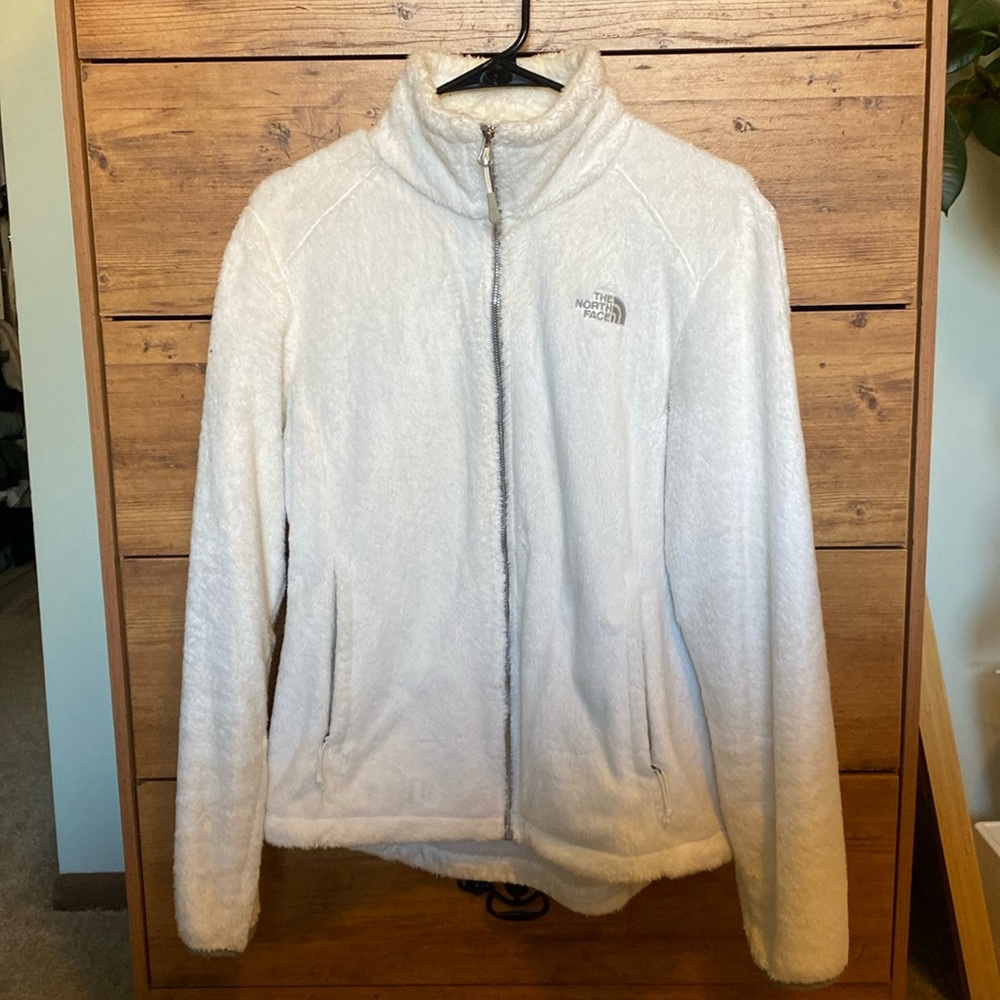 White North Face cozy zip up